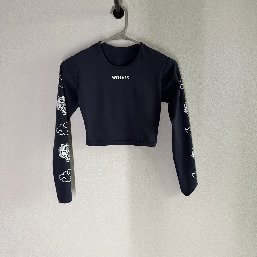 Darc Sport Black Wolves Long Sleeve Crop Top